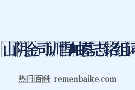 山阴金司训雪岫墓志铭组词是什么意思的图片